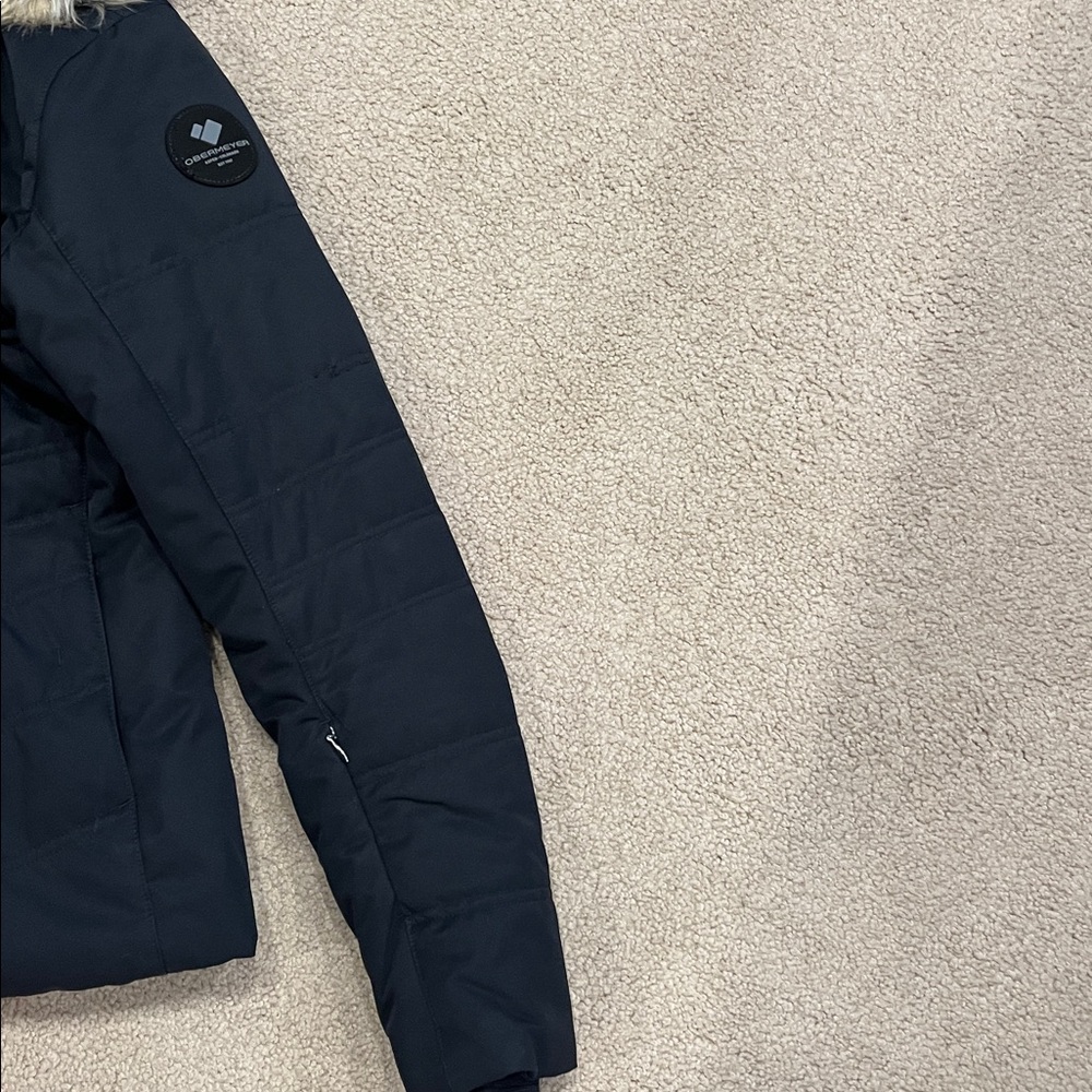 Obermeyer Black Ski Jacket with Faux Fur Hood size 4 - Picture 3 of 5